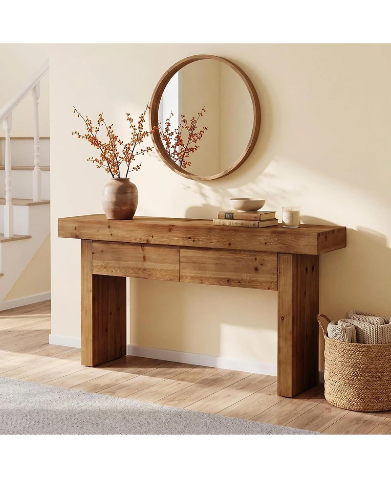 Tribesigns 63" Console Table with 2 Drawers
