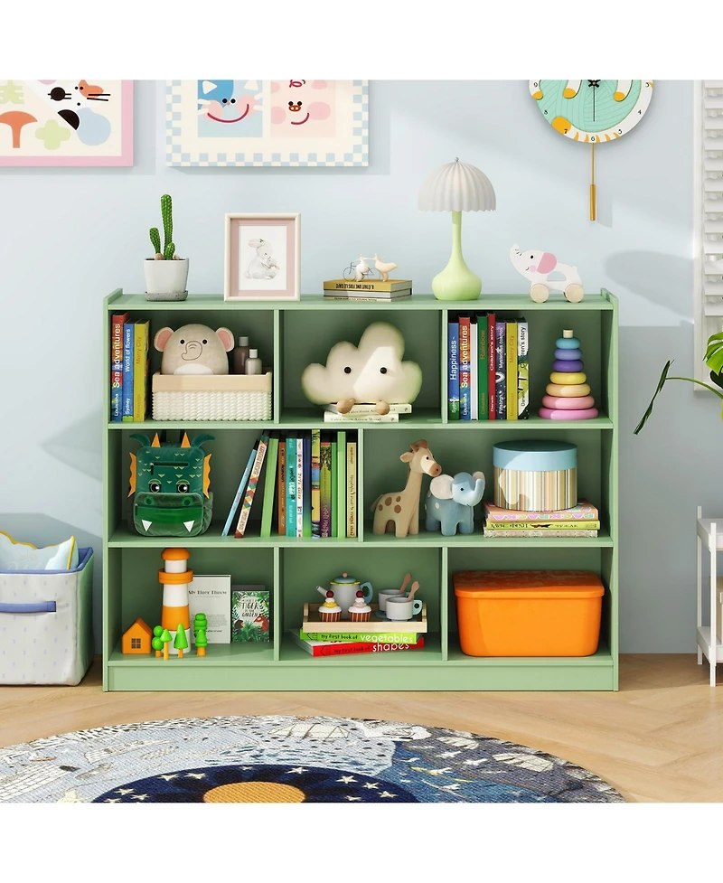 Slickblue 8 Cube Storage Bookcase 3 Tier Floor Standing Display Shelf