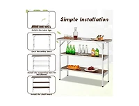 Boyel Living Folding Camping Table with 2-Tier Open Shelves for Outdoor Bbq-Coffee