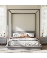 Streamdale Furniture Queen size Wooden Canopy Platform Bed with Headboard