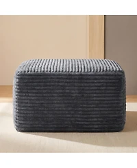 Streamdale Furniture 37.5" Corduroy Square Upholstered Ottoman Foot Stool