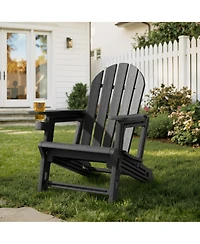 Pellebant Hdpe Adirondack Chair With Cup Holder and Sloped Seat