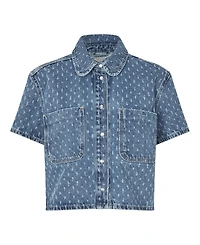 Masai Copenhagen Women's Cropped Collared Snap-Front Shacket