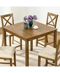 Streamdale Furniture Oak 4-Person Counter Height Square Dining Table