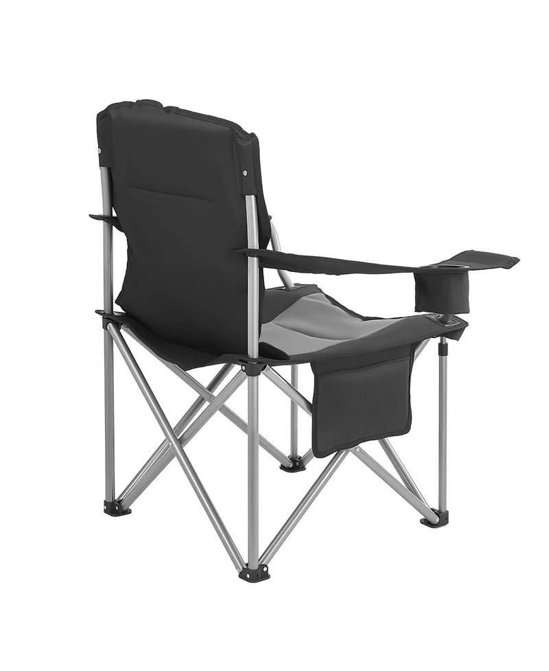 Mountaintop Oversized Camping Chairs 2 Pack, 450lbs Heavy Duty Folding Chairs, Padded Backrest, Armrests, Cup Holder and Cooler Bag