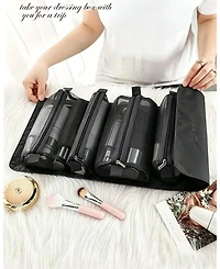 Mountaintop Travel Toiletry Bag Makeup Cosmetic Bag 4-in-1 Roll-Up Make Up Storage Organizer With 4 Zipper Pouches