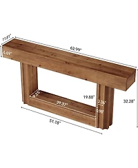 Tribesigns 63" Farmhouse Console Table with 2-Tier Storage