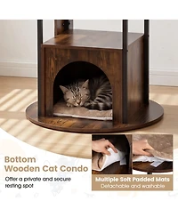 Gymax Modern Cat Tree Tower 72-Inch Tall Multi-Level Cat Condo with Top Perch Platforms