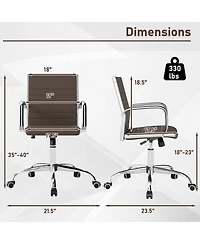 Gymax Office Chair Height Adjustable Conference Room Chair with Rocking Backrest Armrests