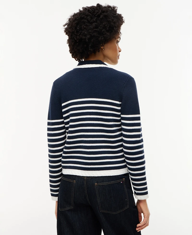 Tommy Hilfiger Women's Long-Sleeve Striped Knit Jacket