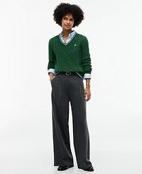 Tommy Hilfiger Women's Cable-Knit V-Neck Sweater