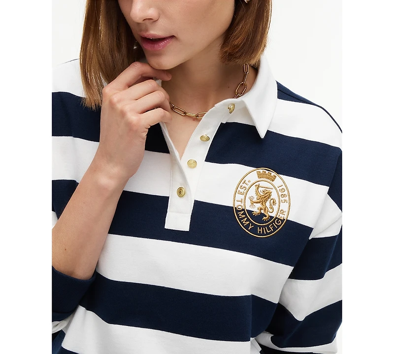 Tommy Hilfiger Women's Long-Sleeve Rugby Polo Sweatshirt