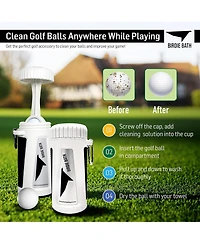 Birdie Bath Golf Ball Cleaner, Leak-Proof Washer with Carabiner