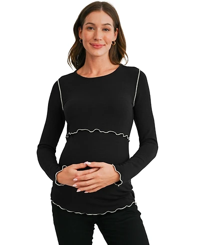 Hello Miz Maternity Ribbed Nursing Top