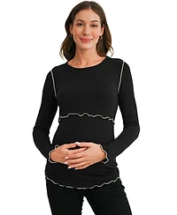Hello Miz Maternity Ribbed Nursing Top
