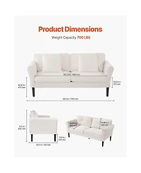 Slickblue Modern 2 Seat Velvet Loveseat Sofa with Soft Cushions and Spring Support for Small Spaces