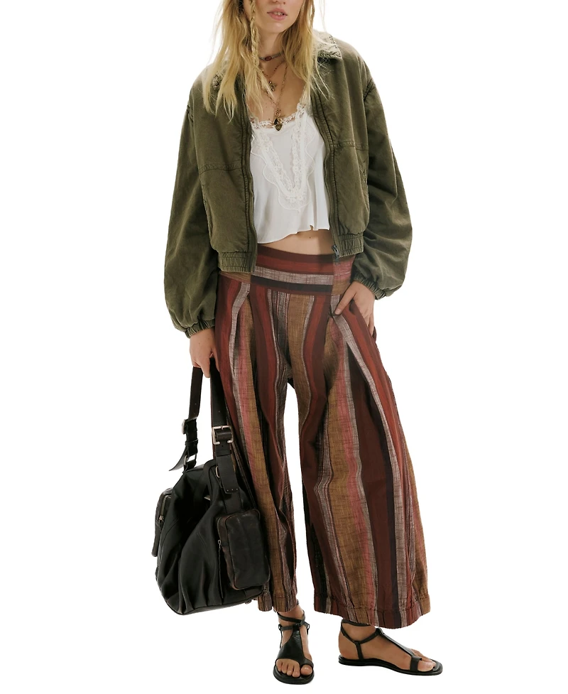 Free People Women's Birdie Cropped Washed Bomber Jacket