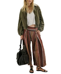 Free People Women's Birdie Cropped Washed Bomber Jacket