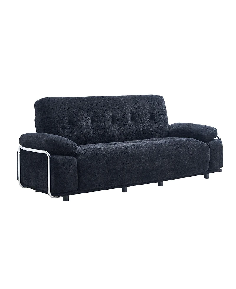 Streamdale Furniture Modern 88.9" Chenille Sofa with Steel Arm Frame and Compression Cushions