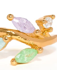Girls Crew Crystal Pastel Leaf Ear Cuff