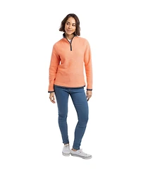 Weird Fish Women's Beye Quarter Zip Grid Fleece Mock Neck Pullover