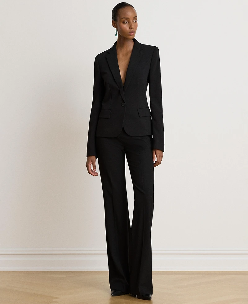Lauren Ralph Women's City Crepe Slim-Fit Single-Button Stretch Blazer