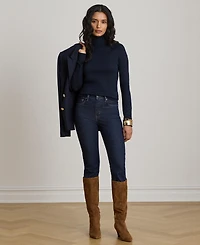 Lauren Ralph Women's Modal-Silk Blend Slim-Fit Turtleneck Sweater