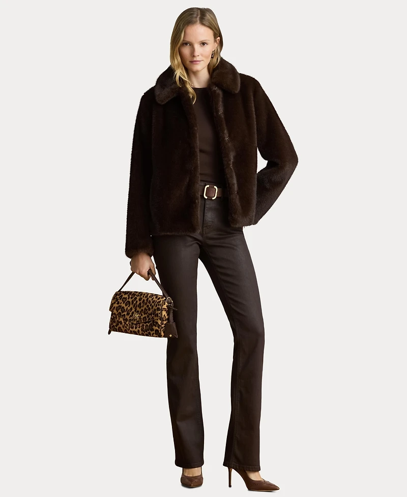 Lauren Ralph Women's High-Rise Bootcut Coated Jeans