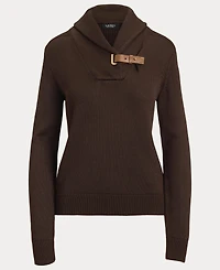 Lauren Ralph Women's Sabree Long Sleeve Buckle-Trim Sweater