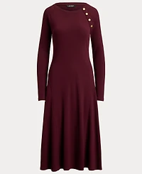 Lauren Ralph Women's Rib-Knit Midi Crewneck Dress