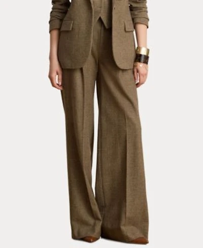 Lauren Ralph Lauren Womens High Rise Pleated Wide Leg Wool Pants