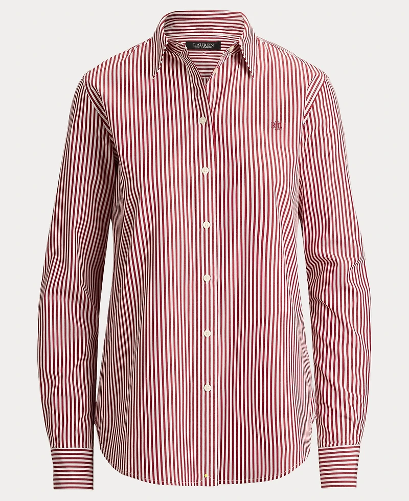 Lauren Ralph Women's Striped Long-Sleeve Button-Down Shirt