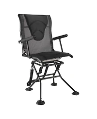 Mountaintop Hunting Chair, 360degree(s) Silent Swivel Foldable Blind Chair, Heavy Duty Steel Frame, Armrests, Adjustable Strap, 300 Lbs