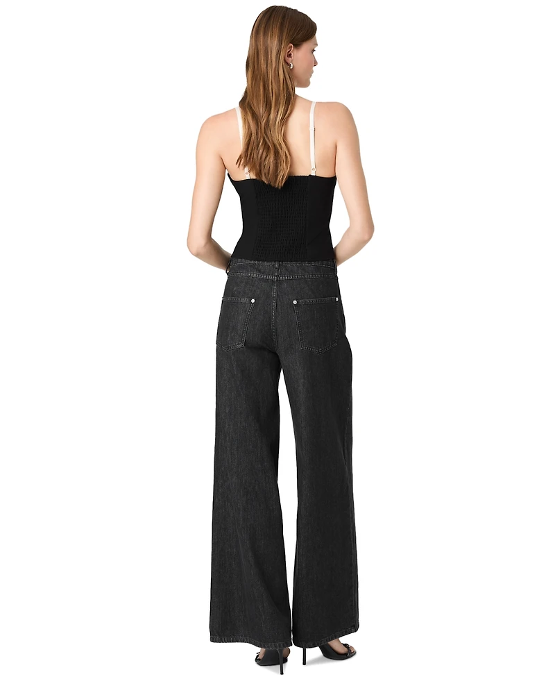 French Connection Women's Azra Sleeveless Square Neck Lace Camisole