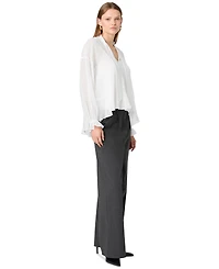 French Connection Women's Marina Tie-Front Chiffon Long-Sleeve Top