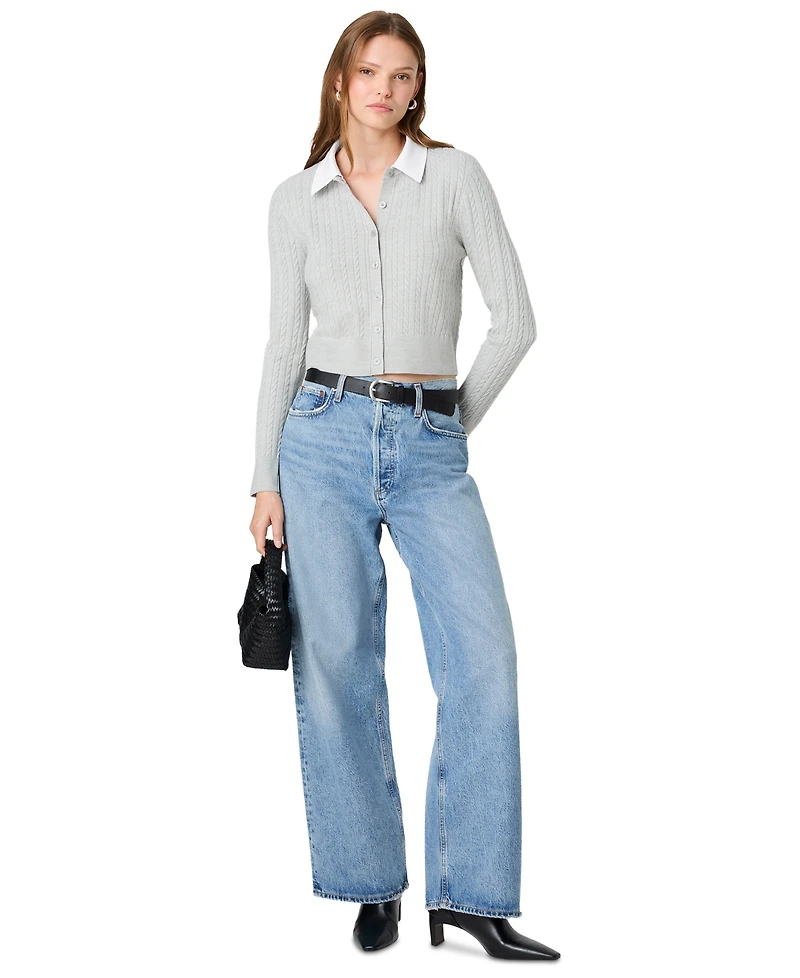 French Connection Women's Cable-Knit Collared Cardigan