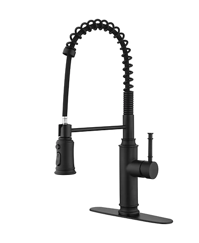 Thirtypeachy Single Handle Pull-Down Kitchen Faucet, Stainless Steel Spring Design with 3-Function Sprayer and 360degree(s) Swivel