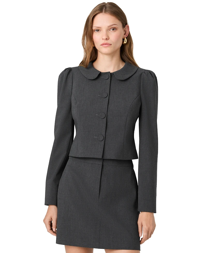 French Connection Women's Tavi Cropped Ruched-Sleeve Jacket