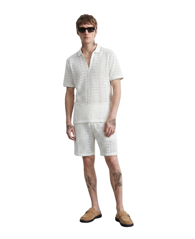 Twisted Tailor Men's Oscar Tipped Crochet Cotton Shorts