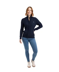 Weird Fish Women's Lunenne Full Zip Cable Knit Cardigan