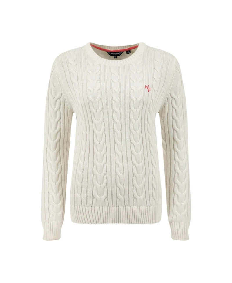 Weird Fish Women's Amberise Crew Neck Cable Knit Jumper