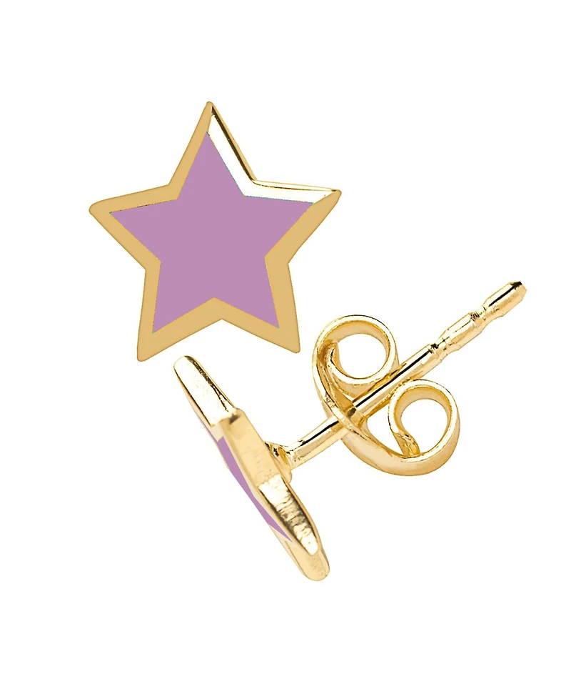 Lily Nily Enamel Star Stud Earrings in 14K