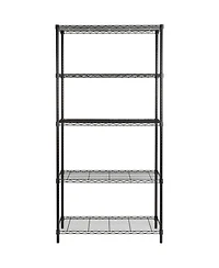 Honey-Can-Do 5-Tier Shelving Storage Rack Organizer, 350lb Shelf Capacity, Black