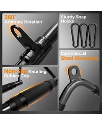 Mikolo Cable Attachments for Gym, Heavy-Duty Cable Machine Attachment Set with Lat Pulldown, V Bar, Double D Handle, Ankle Straps, and Barbell Clamps