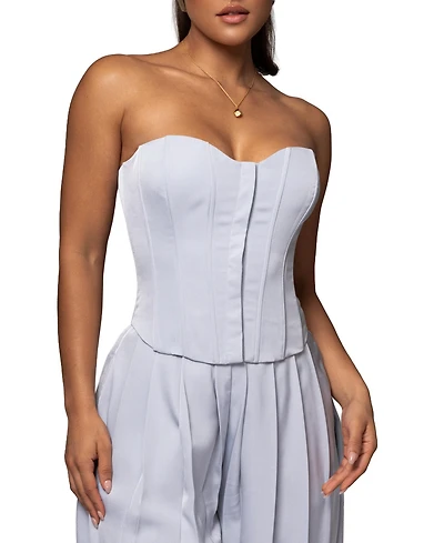 Jluxlabel Women's Viv Satin Sweetheart-Neckline Sleeveless Bustier Top