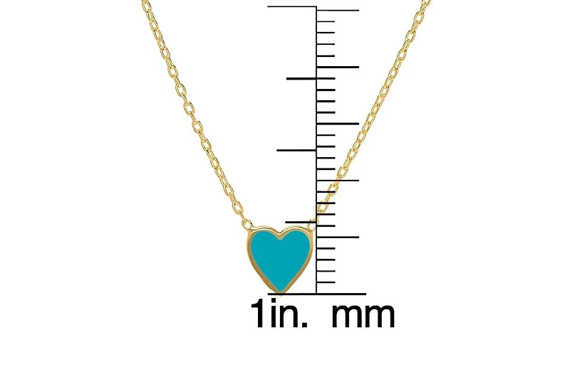 Lily Nily Girls Enamel Heart Necklace in 14K
