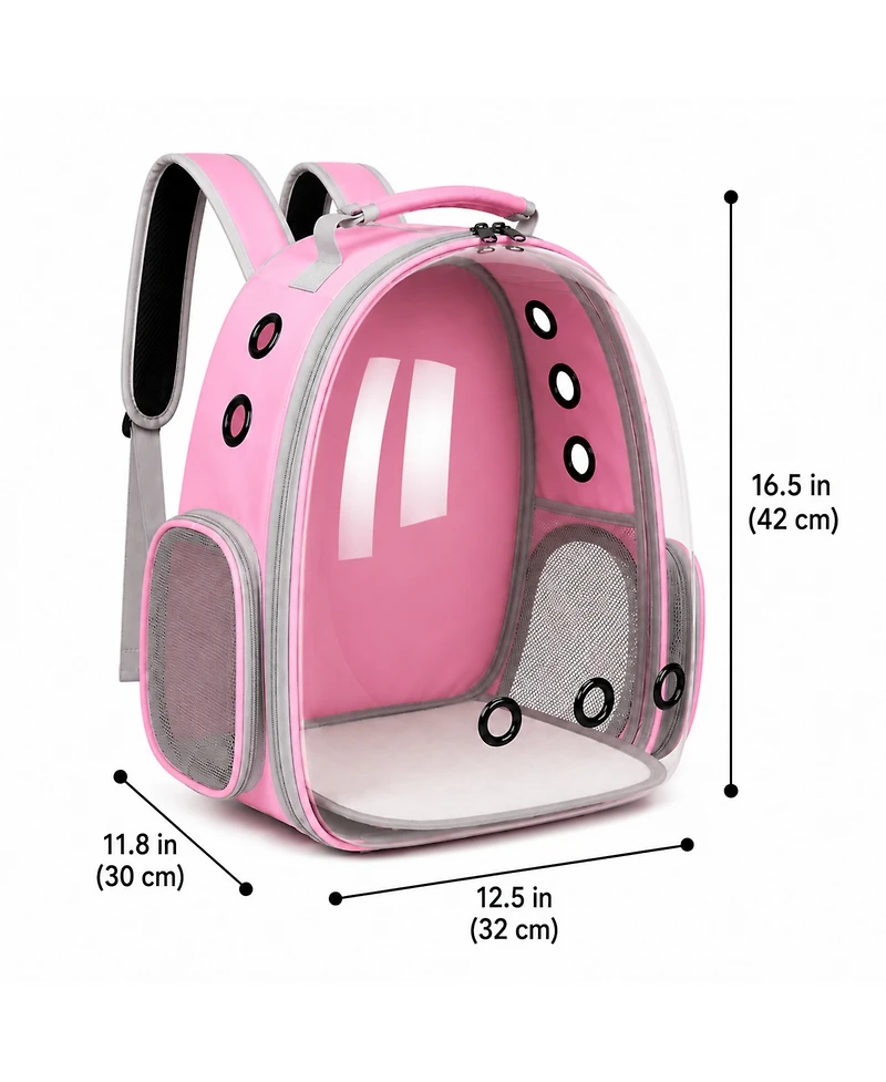 ProMounts Breathable Transparent Pet Carrier Bag for Cats and Small Dogs – Portable Space Capsule with Zipper, Ideal for Travel and Outdoor Adventures