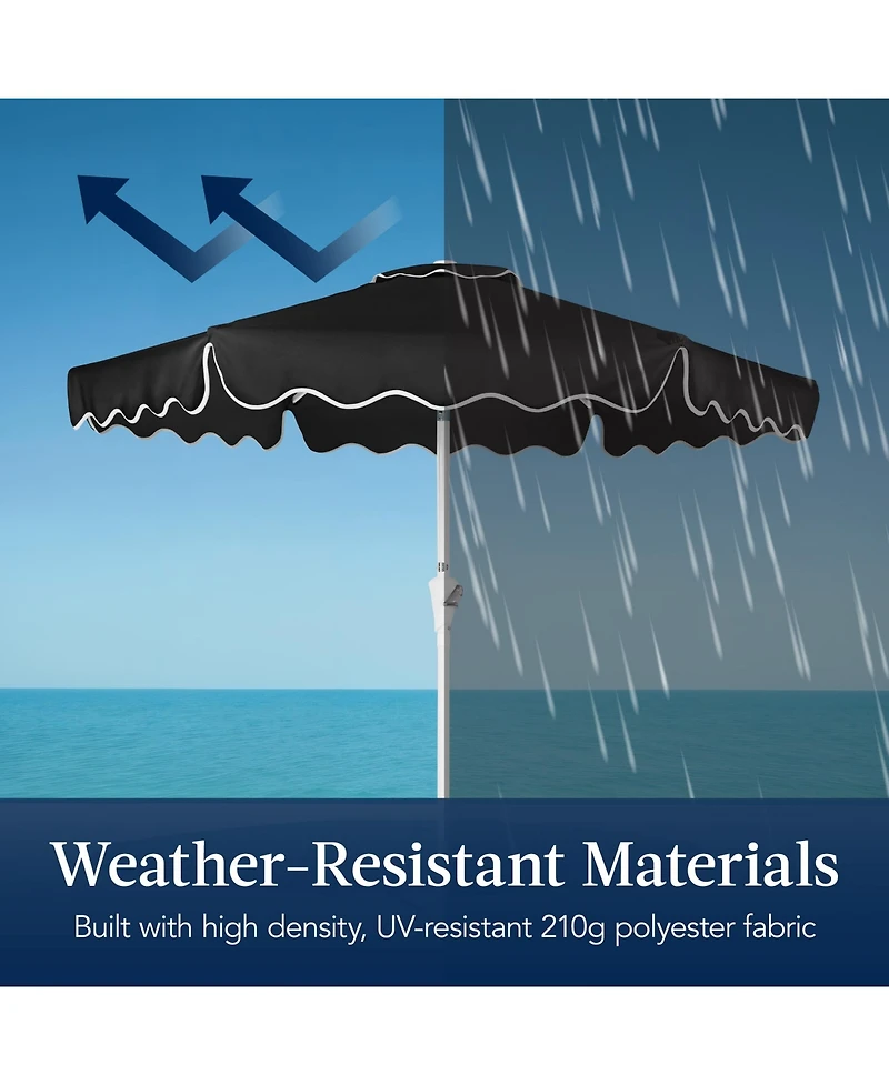 Best Choice Products 7.5feet Patio Market Umbrella with Wavy Trim, Fade-Resistant, Crank and Tilt