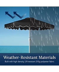 Best Choice Products 7.5feet Patio Market Umbrella with Wavy Trim, Fade-Resistant, Crank and Tilt