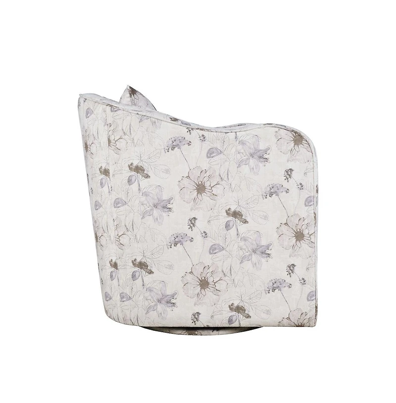 Jofran Daisy Bloom Classic Traditional Swivel Accent Armchair with Pillow